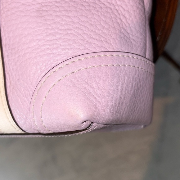 Coach Hampton tote bag F10692 shoulder bag pebbled leather Violet/white VEUC - Picture 13 of 16